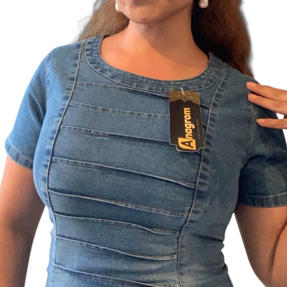 Stylish Blue Denim Dress - Picture 6 of 14